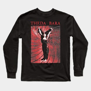 THEDA BARA - Sin - Red - Silent and Pre-Code Horror T-Shirt Long Sleeve T-Shirt